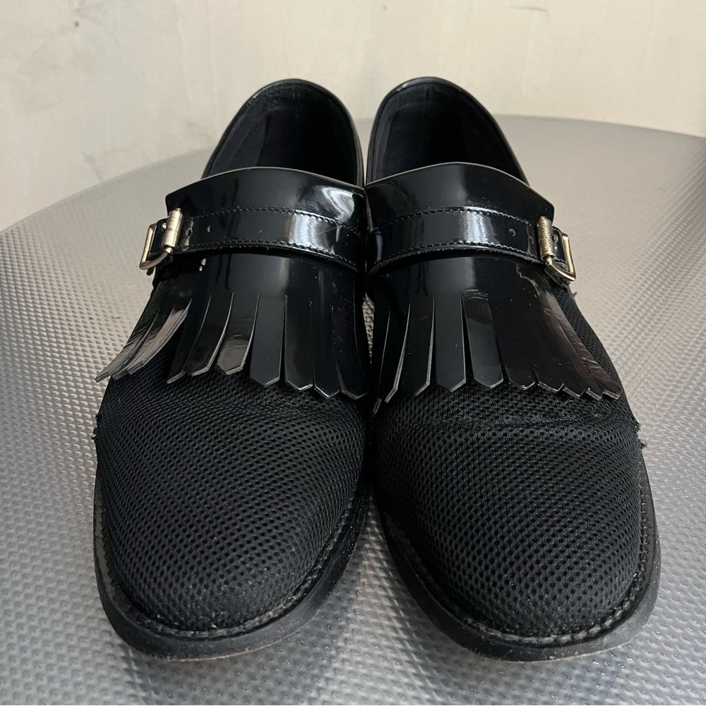 Paul Smith mesh and patent leather tassel loafers